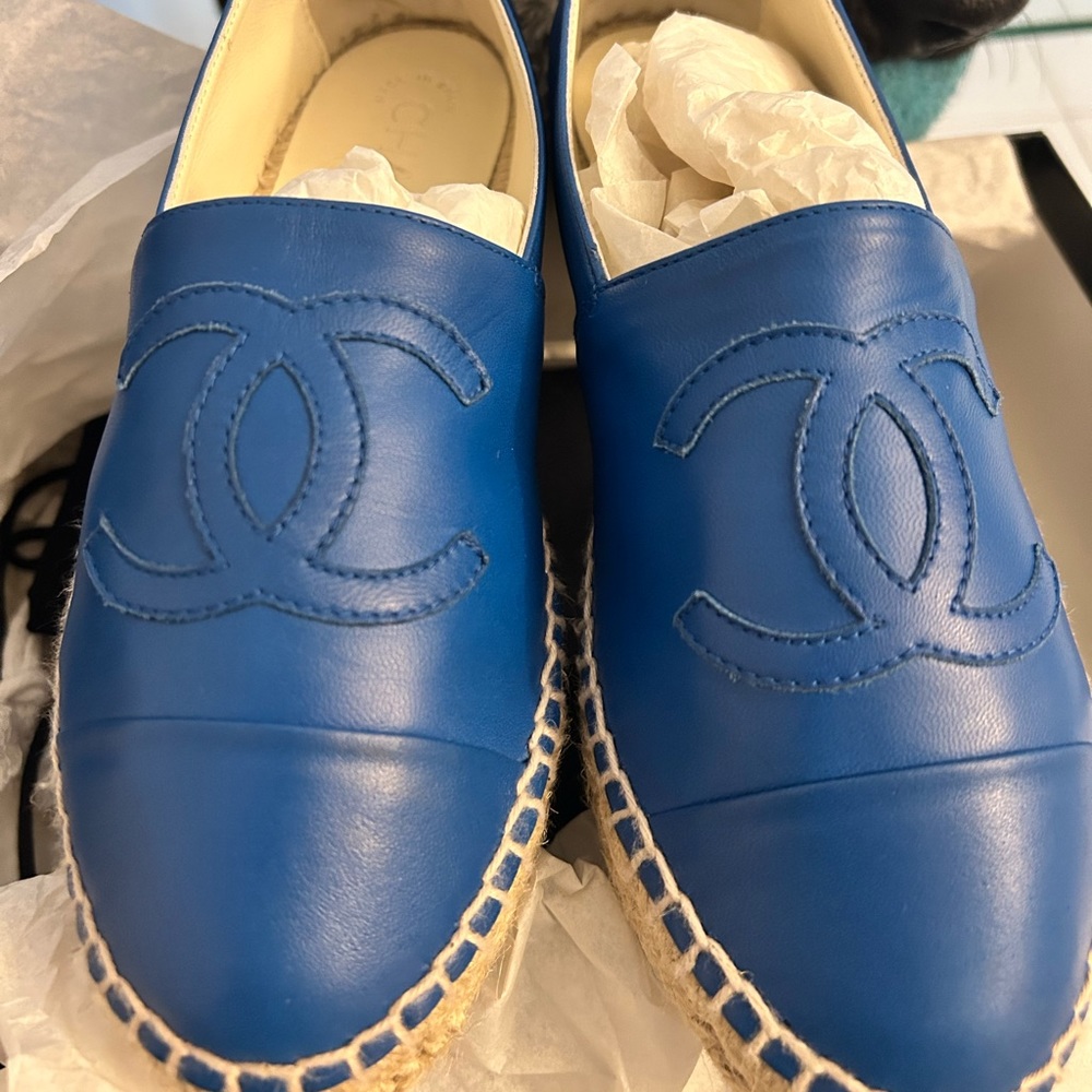 Chanel Lambskin Blue Espadrilles